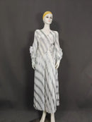 Miyake Pleated New Wholesale V-neck Long-sleeved Hand-cranked Flower Bronzing Waist African Women's Dress Miyak