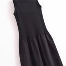 Fashion temperament European and American style summer women's clothing new two-color splicing long vest dress