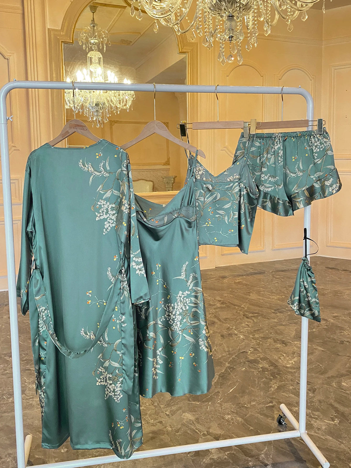 5pcs Floral Print Pajamas Set