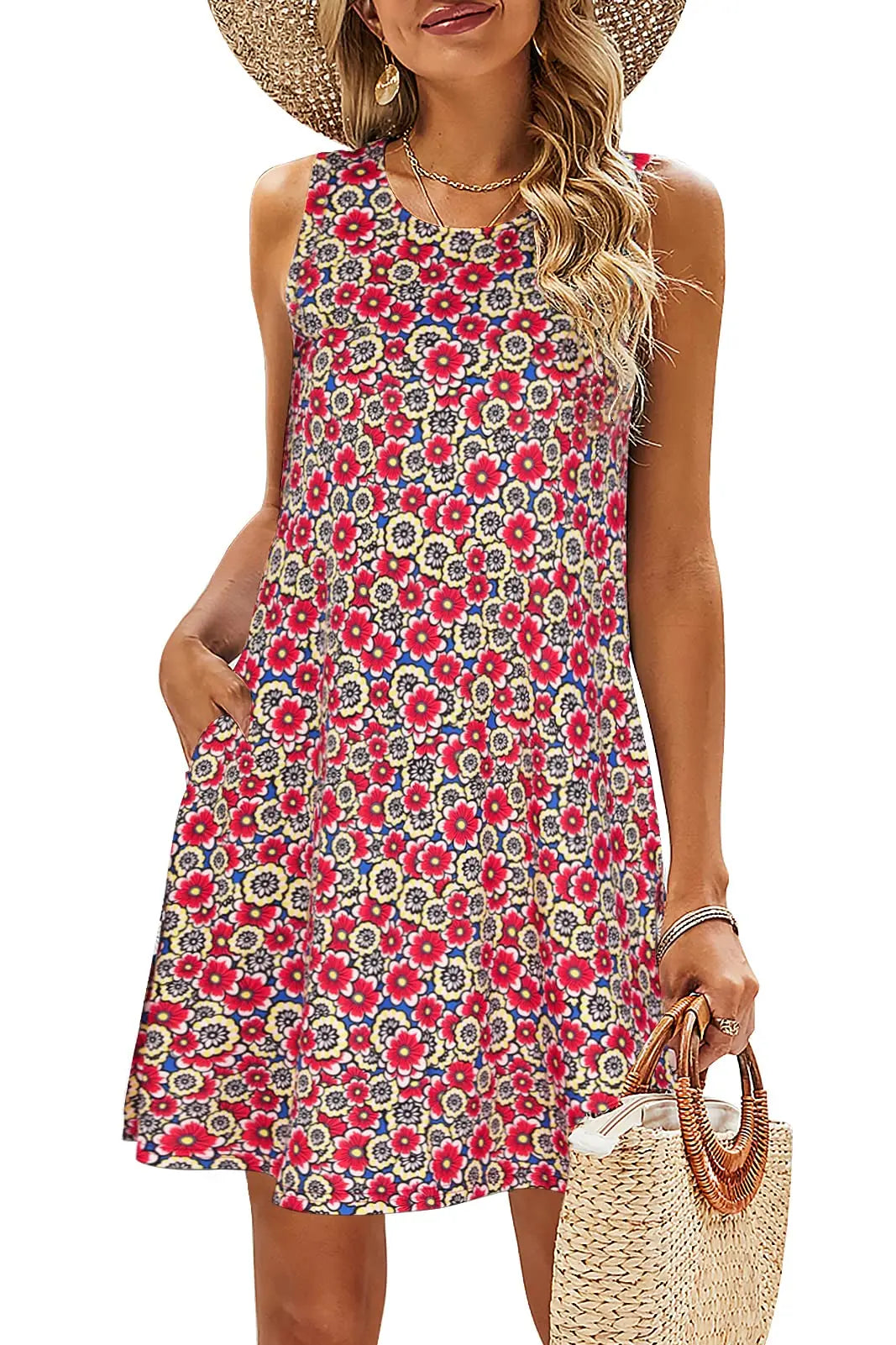 Sleeveless Floral Bohemian Style Dress