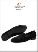 Piergitar 2022 Handmade Meteor Shower Design Velvet Men's Loafers British Style Classic Slip-On Men Smoking Slippers Plus Size