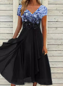 Women'S Dress Chiffon Elegant Lace Patchwork Dress Cut-Out Long Dress Bridesmaid Evening Dress   Vestidos 2025