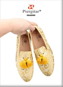 Piergitar 2022 Summer Chinese Style Totem Print Silk Men's Loafers Handcrafted Tassel Slip-On Smoking Slippers For Party Wedding