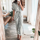 Women's Boho Print Turn-down Collar Dress