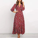 Women's Long Sleeve Floral Maxi Dress