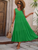 Long Loose Ruffle Dress