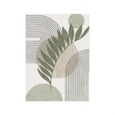 Sage Green Botanical Abstract Boho Geometry Wall Art