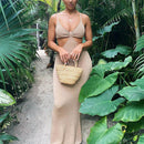 Women's backless spaghetti strap dress