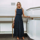 Women's Sleeveless Dot Loose Dresses