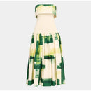 Women's Strapless Open Back Patchwork Long Dress