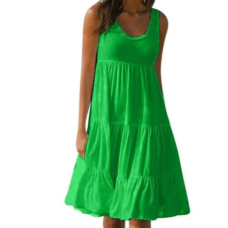 Sleeveless Ruffles Loose Sundresses