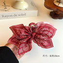 Cotton Cashew Flowers Printing Butterfly Hair Clips