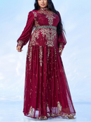 Women's Plus size Sequins High Neck Dress