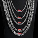Men White Gold Color Stainless Steel Long Chain