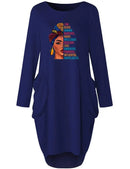 Plus Size Women Short Sleeve O-Neck Loose Dress