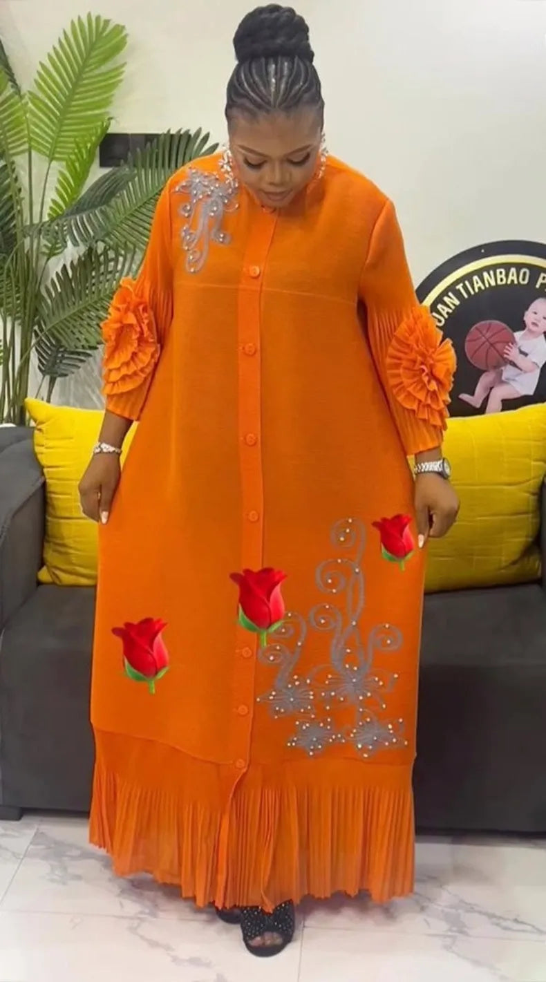 Women Lapel Flower Dress