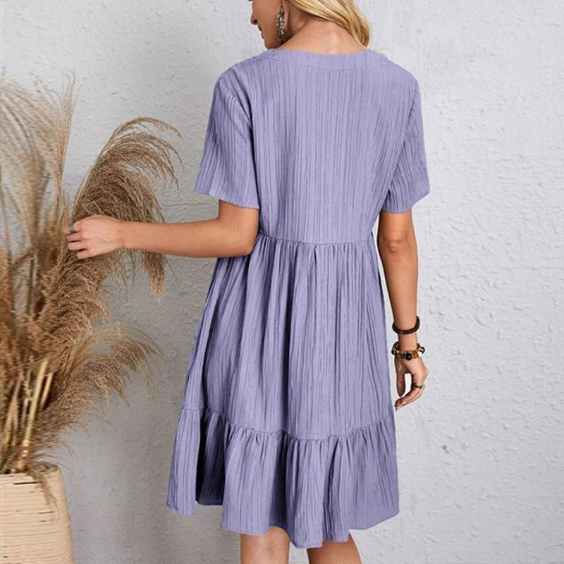 Women's Vintage V-Neck Dress