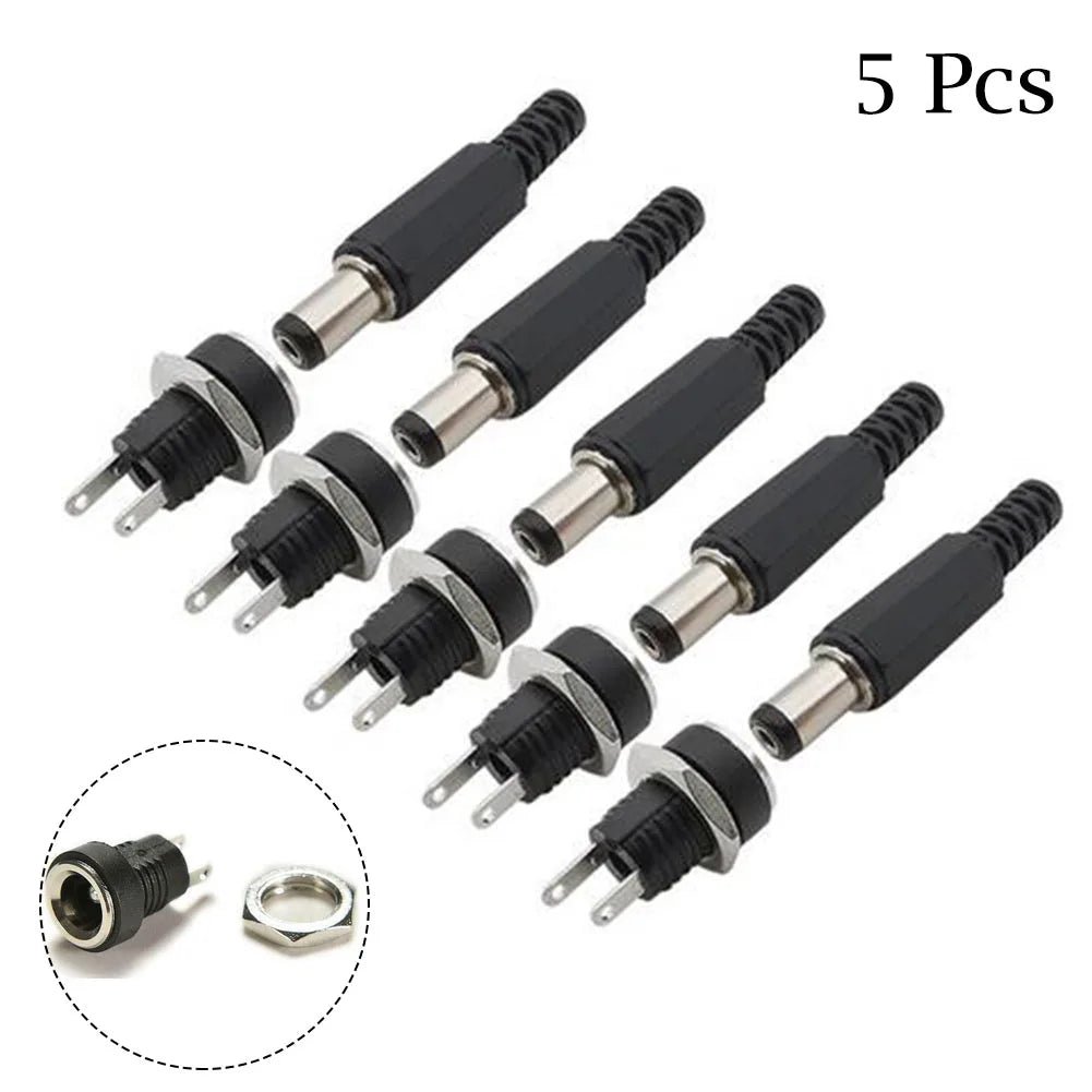 5 Pairs DC 12V Male Jack