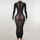 Women's Sexy Long Sleeves Dresses Black White Dresses Party Night Club Clothing