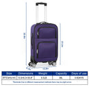 20 inch lightweight luggage with rotating wheels
