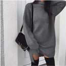 Women's Oversized Turtleneck Asymmetrical Pullover Dress
