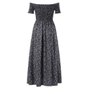 Plus Size Summer Dresses with Slash Necks, Shirred Bodice and Split Thigh Floral Dresses