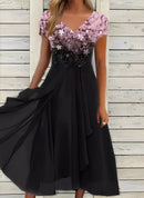 Women'S Dress Chiffon Elegant Lace Patchwork Dress Cut-Out Long Dress Bridesmaid Evening Dress   Vestidos 2025