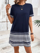 Women's Short Sleeve Bodycon Dress Geometric Print Spring Summer Music Festival Casual Fashion Ladies' Tight Dress