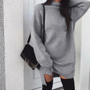 Women's Oversized Turtleneck Asymmetrical Pullover Dress