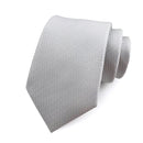 Fashion 8CM Mens Necktie Silver Light Grey Color Stripes Floral Plaid Ties For Man Groom Neck Tie For Business Wedding Party