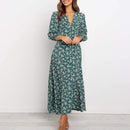 Women's Long Sleeve Floral Maxi Dress