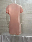 Women's Short Sleeve Asymmetrical Lace Up Dress