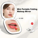 Led Magnifying Small Folding Makeup Mirror