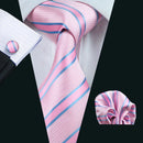 Peach Pink Wedding Ties For Men Exquisite Paisley Silk Pocket Square Cufflink Sets Fashion Woven Suit Necktie Groom Barry.Wang