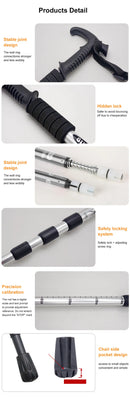 Outdoor Folding Portable Walking Hiking Telescopic Stick