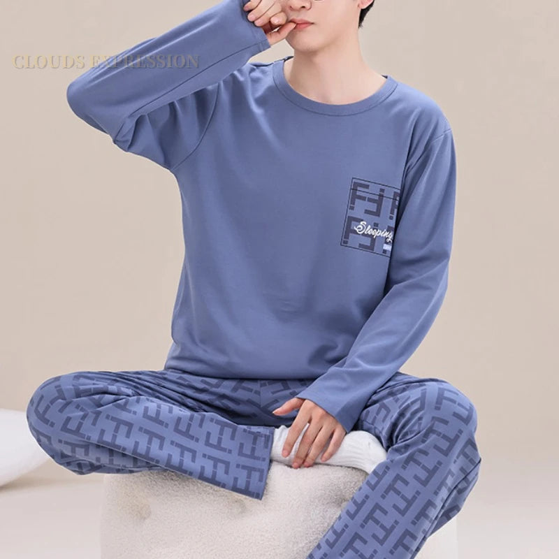 Autumn Plus 5XL Knitted Men's Sleepwear