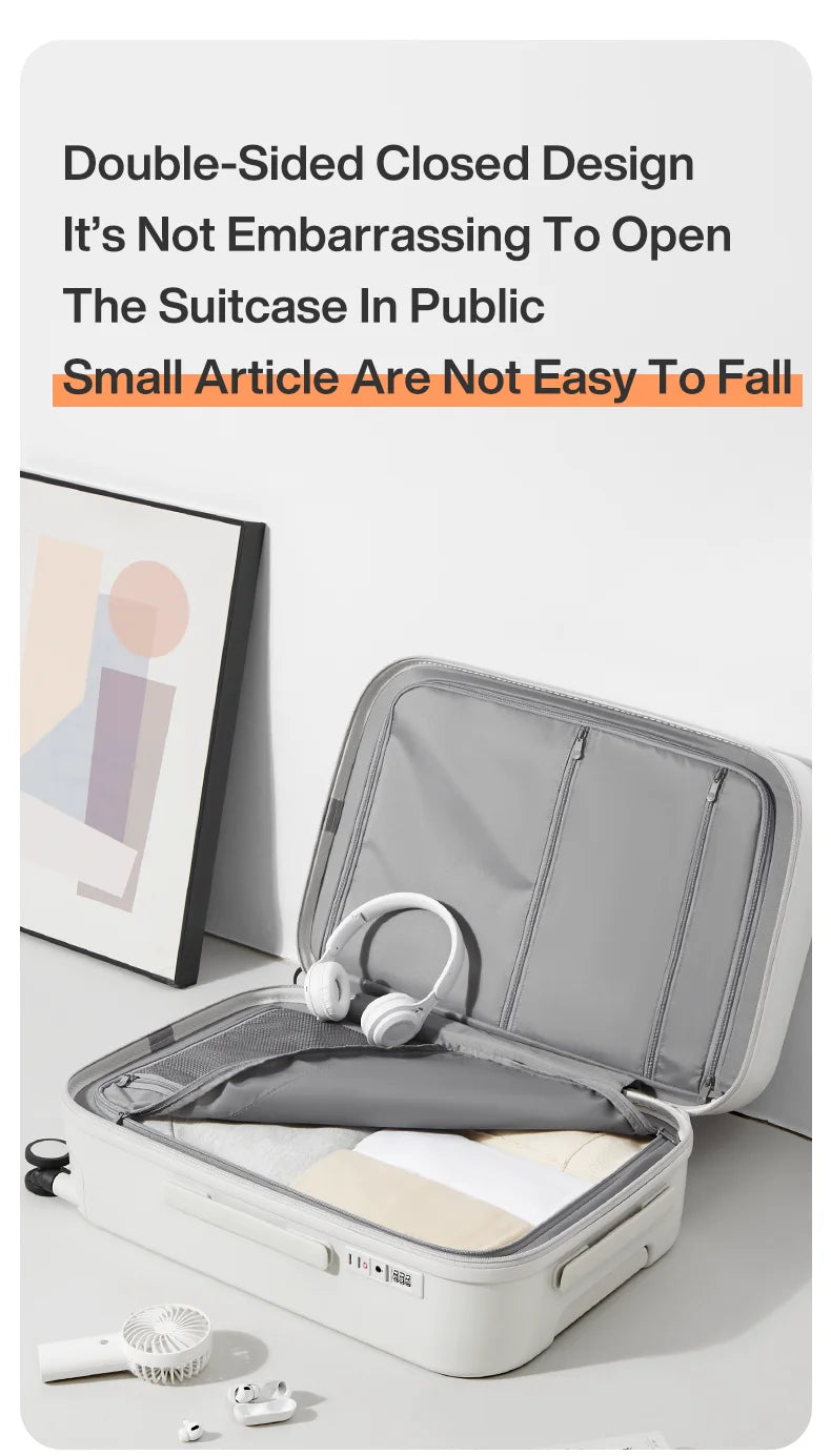 Carry On Luggage with Cup Phone Holder