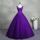Customized Ball Gown Evening Dresses V-Neck Appliques Tulle Prom Party Gowns Formal Occasion Vestido De Noche Quinceanera Dress