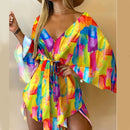 Women Ruffle Flowers Print Sundress