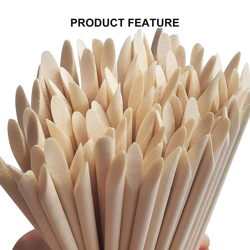 100/50Pcs Orange Wood Nail Sticks
