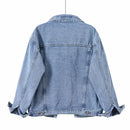 Denim Woman Jacket Winter 2024 Oversize Jean Jacket Long Sleeve Turn-down Collar Female Outerwear Fall Loose Korean Fashion