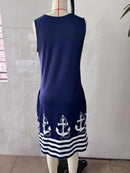 2025 New Women's Vest Skirt Pocket Ethnic Style Fashion Printed V-neck Simple Vacation Beach Mini Dress for Female