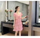 Women Ruffle Short Sleeve Dress