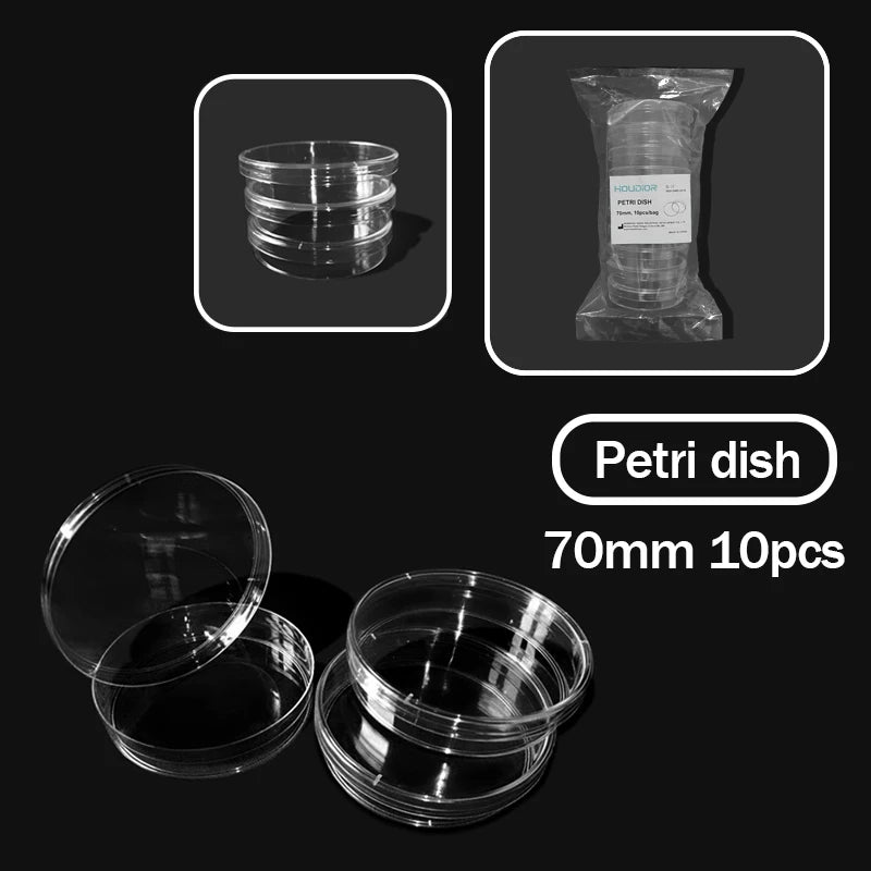 10Pcs Plastic Sterile Petri Dishes
