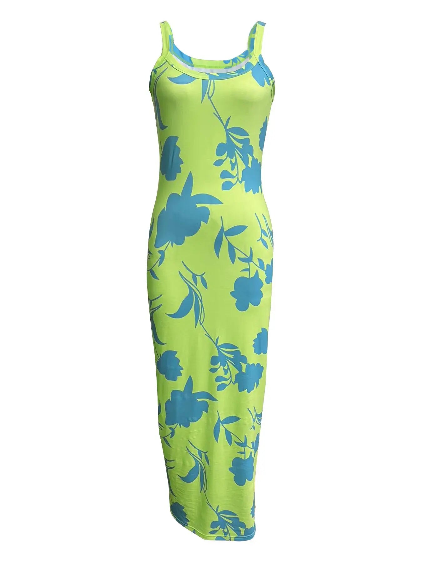 Gradient Printed Long Dress Summer New Women's Fashionable Printed Sexy Sleeveless Suspender Slim Fit Hip Hugging Long Dress