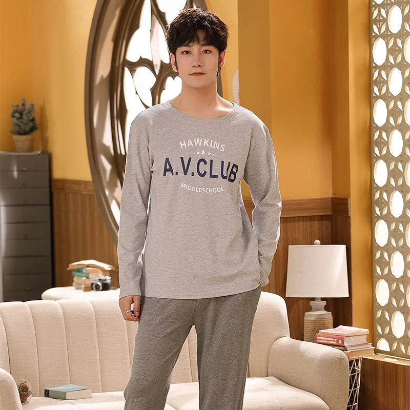 Autumn Plus 5XL Knitted Men's Sleepwear
