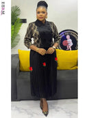 EGRM Miyake Folds Pleated Dress For Women 2025 New Printed Suit Collar Fashion A-line Skirt Elegant Party Women's Clothing 6R578