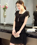 Women Ruffle Short Sleeve Dress