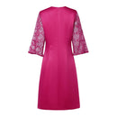 Lace V-Neck Satin Dress