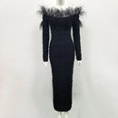 Women's Long White Pearls Dress